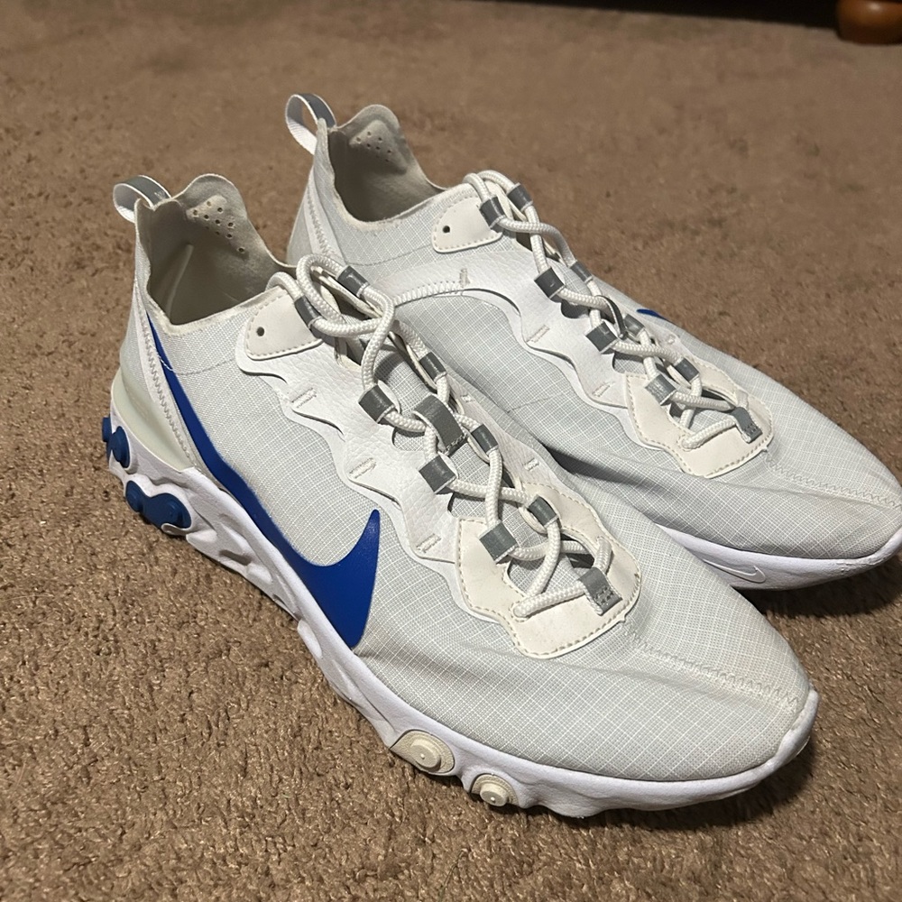 White and blue Nike reacts size 13